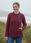 Aran Heart Design Zip Cardigan | Magenta