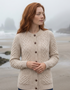 Aran Lumber Cardigan | 100% Merino Wool | Parsnip