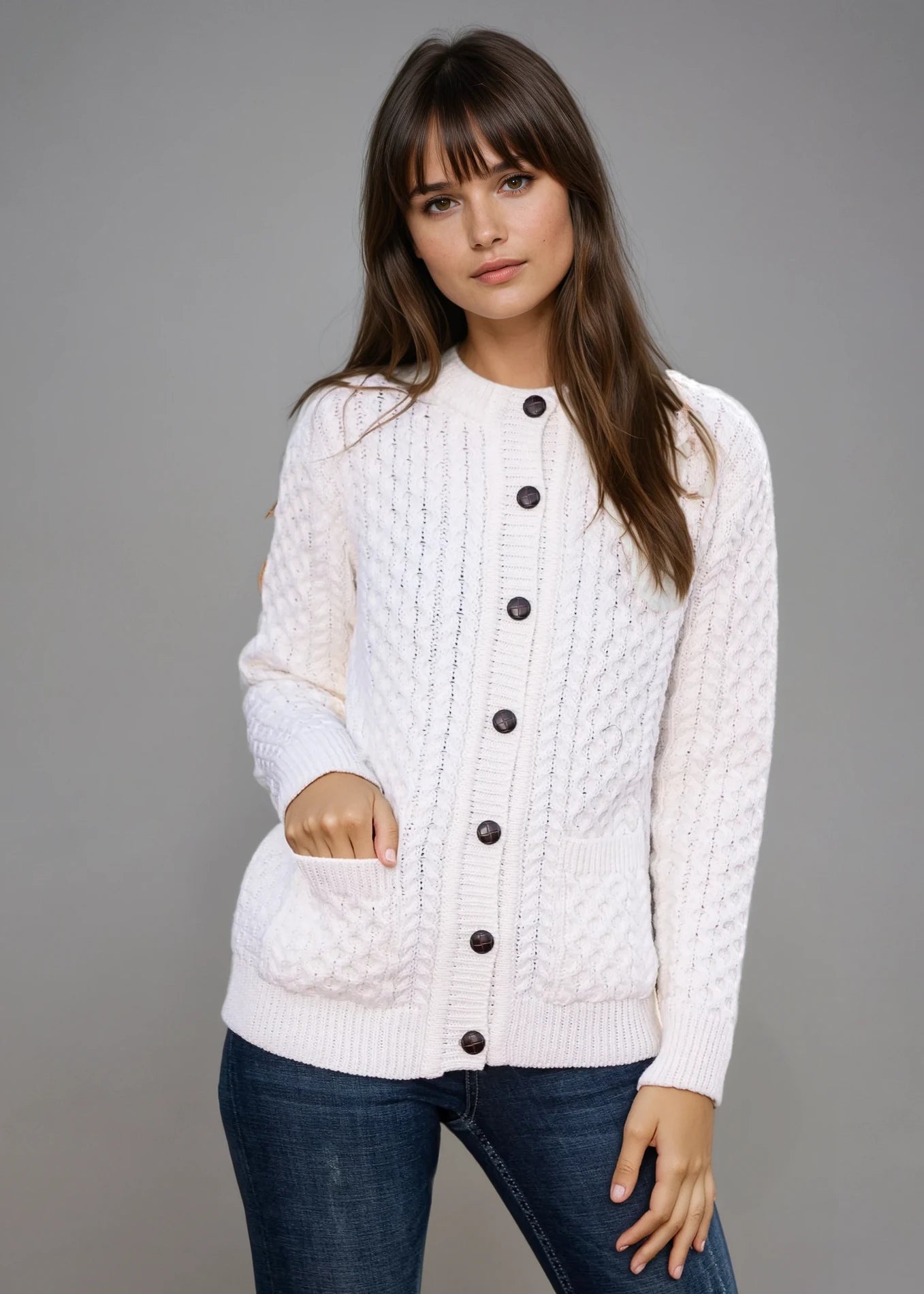 Aran Lumber Cardigan | Natural