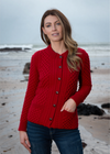 Aran Lumber Cardigan | Red