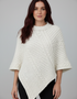 Aran Merino Wool Cowl Poncho | Natural | Premium Heritage Knitwear