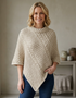 Aran Merino Wool Cowl Poncho | Oatmeal | Premium Heritage Knitwear
