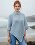 Aran Merino Wool Cowl Poncho | Sky - Clearance
