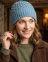 Bonnet en laine mérinos Aran - Aqua