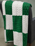 Aran Merino Wool Patch Blanket | Green Block - Clearance