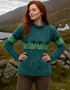 Aran Merino Wool Sheep Sweater – Green
