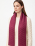 Aran Merino wool Honeycomb Scarf | Raspberry Marl