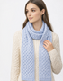 Aran Merino wool Honeycomb Scarf | Sky Marl