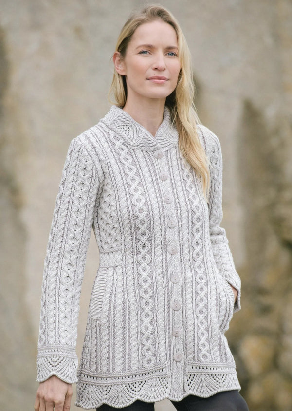 Aran Plated Scallop Jacket | Stone