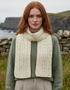 Aran Pure Wool Scarf | Natural