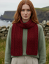 Aran Pure Wool Scarf | Red - Clearance