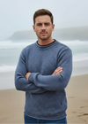 Aran Roll Neck Sweater | Denim