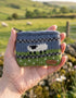 Aran Sheep Wool Coin Purse Blue/Green