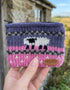 Aran Sheep Wool Coin Purse Blue/Pink