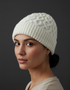 Aran Super Soft Heart Design Hat | Natural