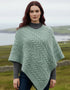 Aran Super Soft Merino Wool Poncho Mint | Irish Knitwear