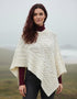 Aran Super Soft Merino Wool Poncho Natural | Irish Knitwear