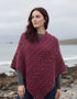 Aran Super Soft Merino Wool Poncho Raspberry | Irish Knitwear