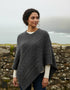 Aran Super Soft Poncho | 100% Merino Wool | Charcoal
