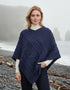 Aran Super Soft Poncho | Blue