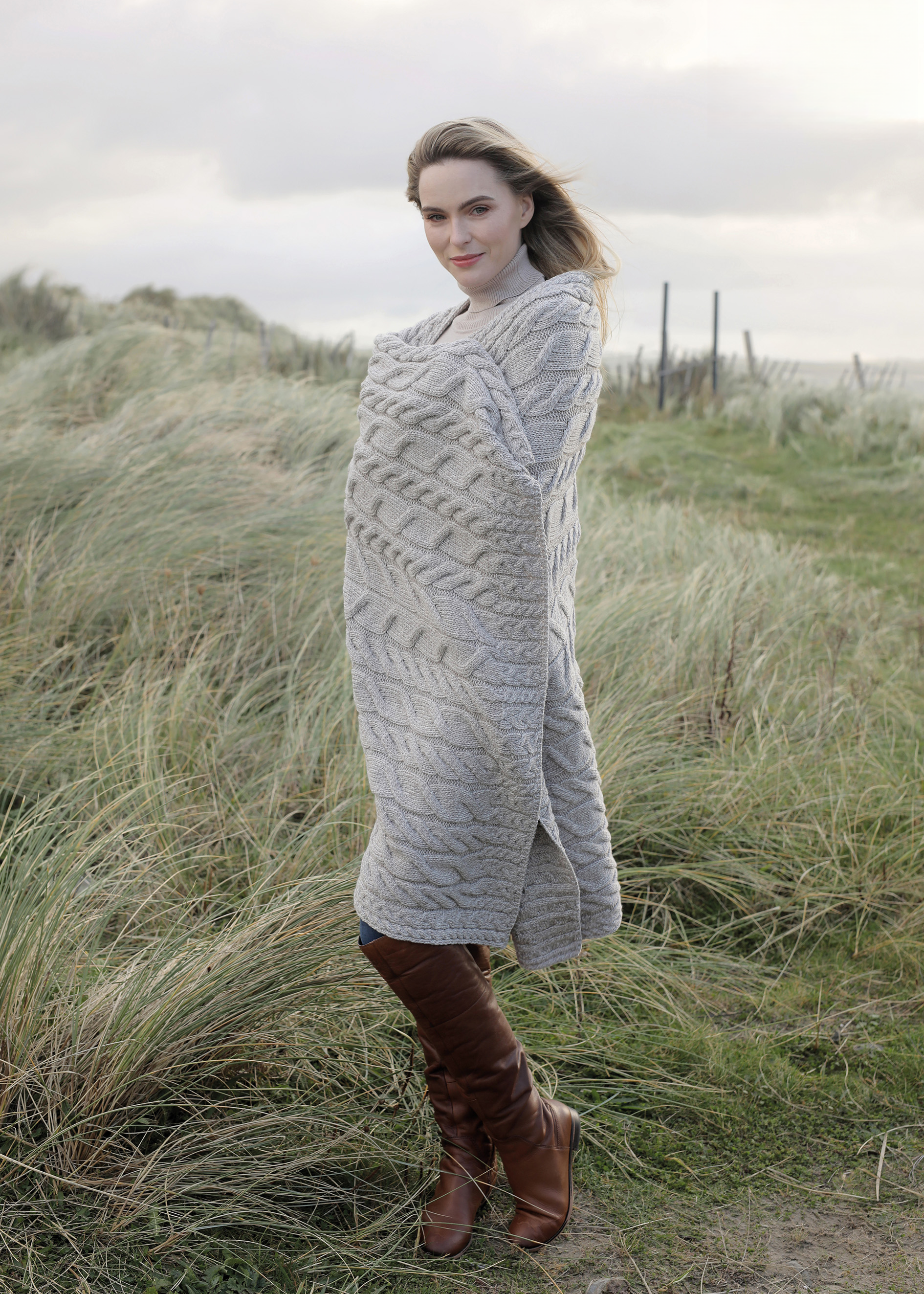 Aran Supersoft Blanket | Oatmeal