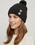 Aran Supersoft Merino Button Hat | Charcoal