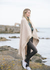 Aran Throw with Tweed Trim | Oatmeal