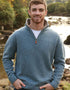 Aran Troyer Zip Sweater | Blue