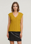Aran V Neck Vest | Sunflower