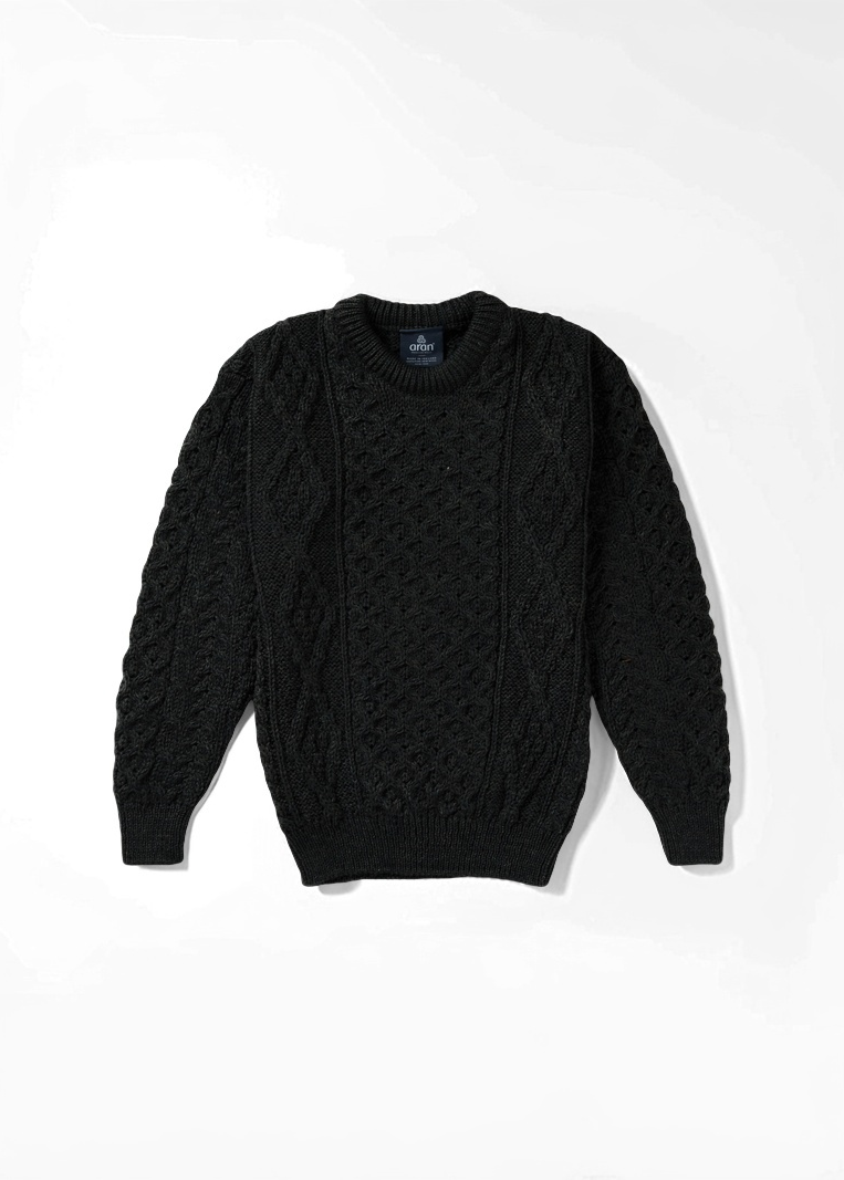 Aran Wool Sweater | Army Green