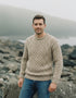 Aran Wool Sweater | Flecked Oatmeal
