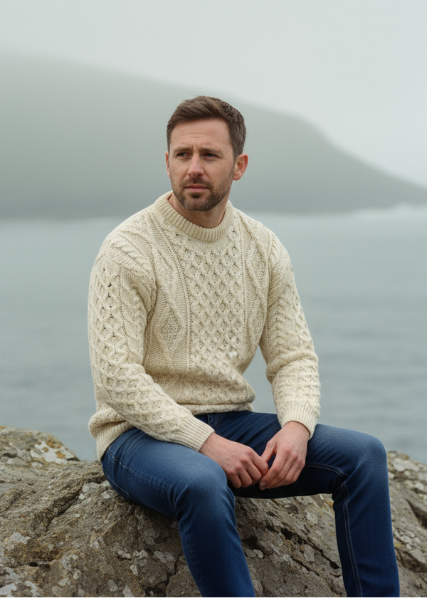Aran Wool Sweater | Natural