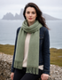 Foxford Lambswool Scarf | Green Herringbone