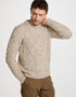 Aran Wool Sweater | Traditional Irish Cable Knit | Flecked Oatmeal