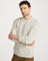 Aran Worsted Wool Sweater | Traditional Irish Knitwear | Flecked Cream