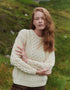 Unisex Aran Worsted Wool Sweater | Traditional Irish Knitwear | Natural