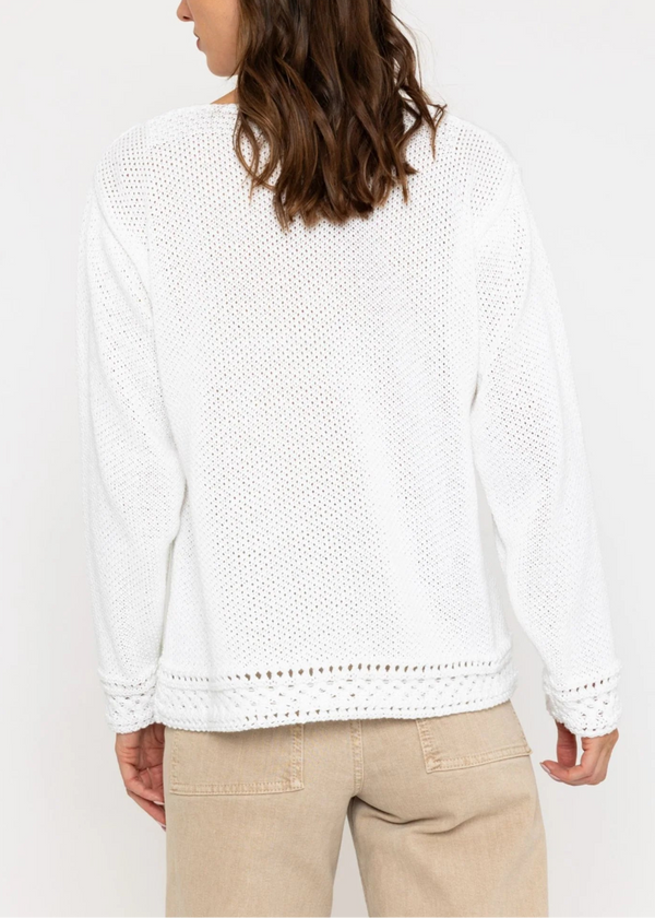 Cotton Ladies Sweater | White