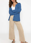 Irish Cotton Ladies Cardigan | Blue
