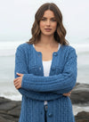 Irish Cotton Ladies Cardigan | Blue