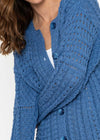 Irish Cotton Ladies Cardigan | Blue - Clearance