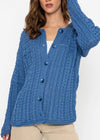 Irish Cotton Ladies Cardigan | Blue
