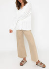 Irish Cotton Ladies Cardigan | White
