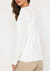 Irish Cotton Ladies Cardigan | White