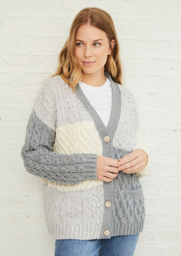 Aran Patchwork Cardigan - Dawn