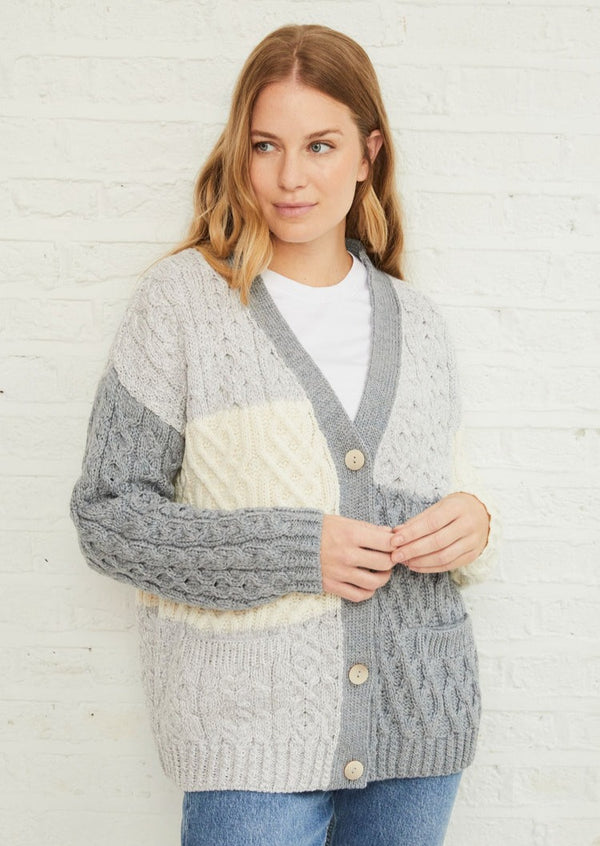 Aran Patchwork Cardigan - Dawn