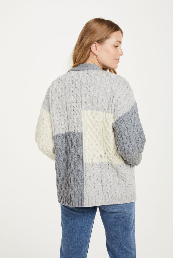 Aran Patchwork Cardigan - Dawn