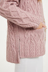 Valentia Aran Cardigan - Pink
