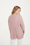 Valentia Aran Cardigan - Pink