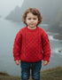 Childrens Aran Sweater | Red - Clearance