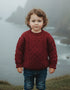 Childrens Aran Sweater | Red - Clearance